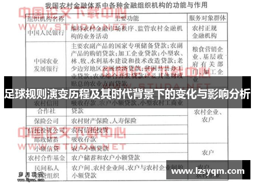 足球规则演变历程及其时代背景下的变化与影响分析